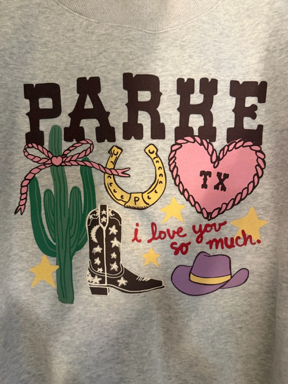 Parke TX Graphic Crewneck Sweater in Heather Gray